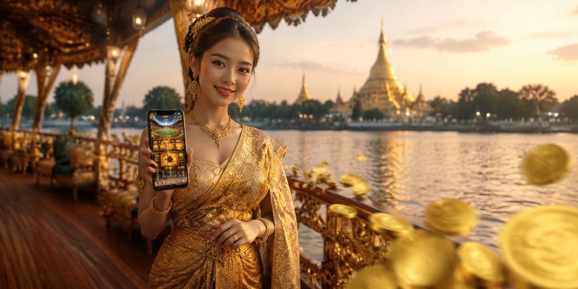 မြန်မာလောင်းကစားသမား ကစားနေသော မြန်မာမော်ဒယ်ပုံ